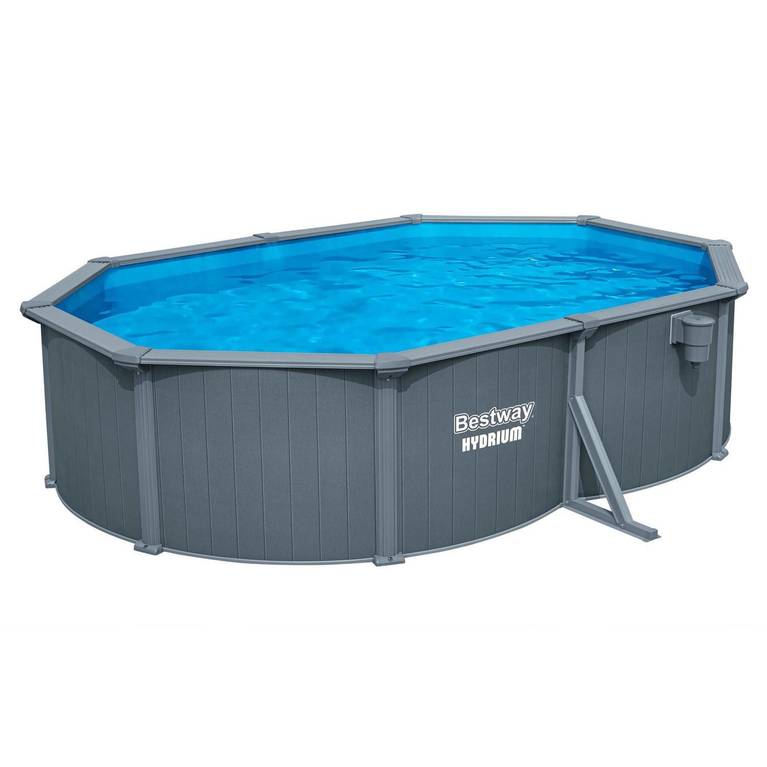 Oval Swimming Pool 5M 3.66 - 1.22M Dark Grey