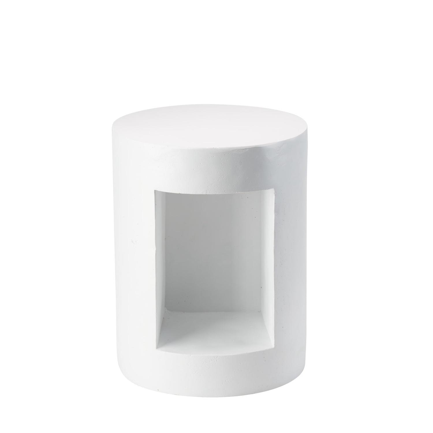 Café and Sun Outdoor Round Side Table  White