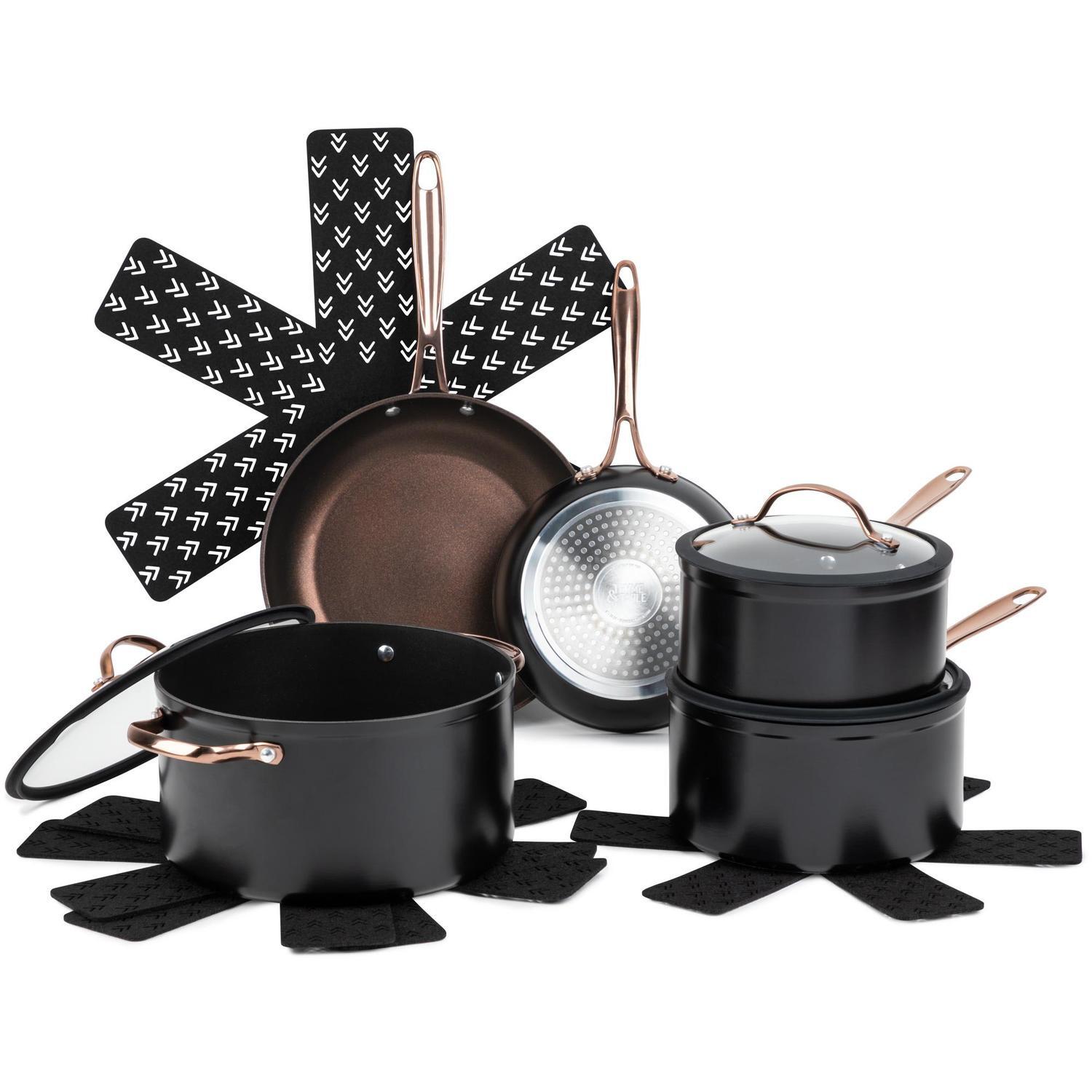 Granite Cookware Set Non Stick 12 piece Black