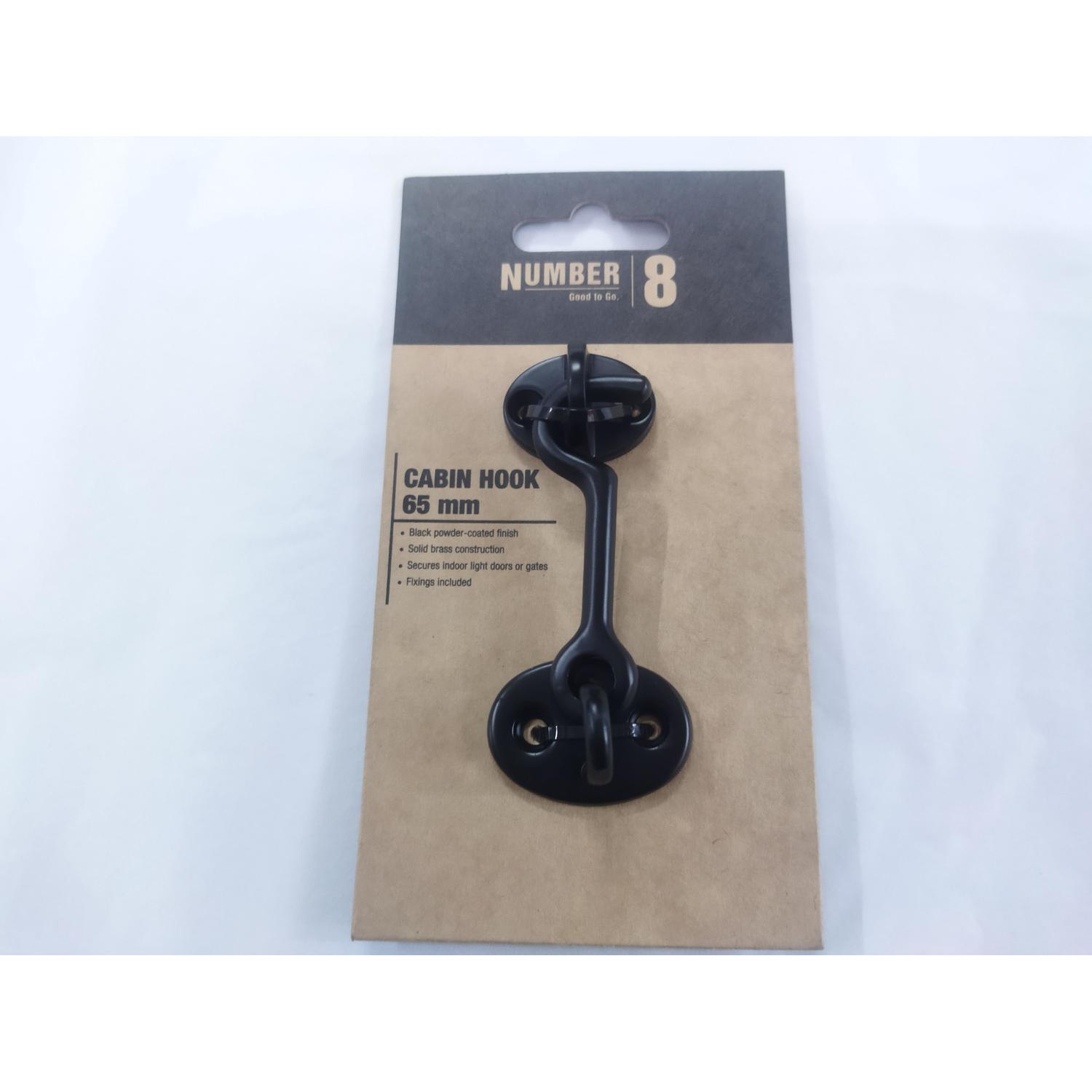 Cabin Hook 65mm Solid Brass with Black Finish