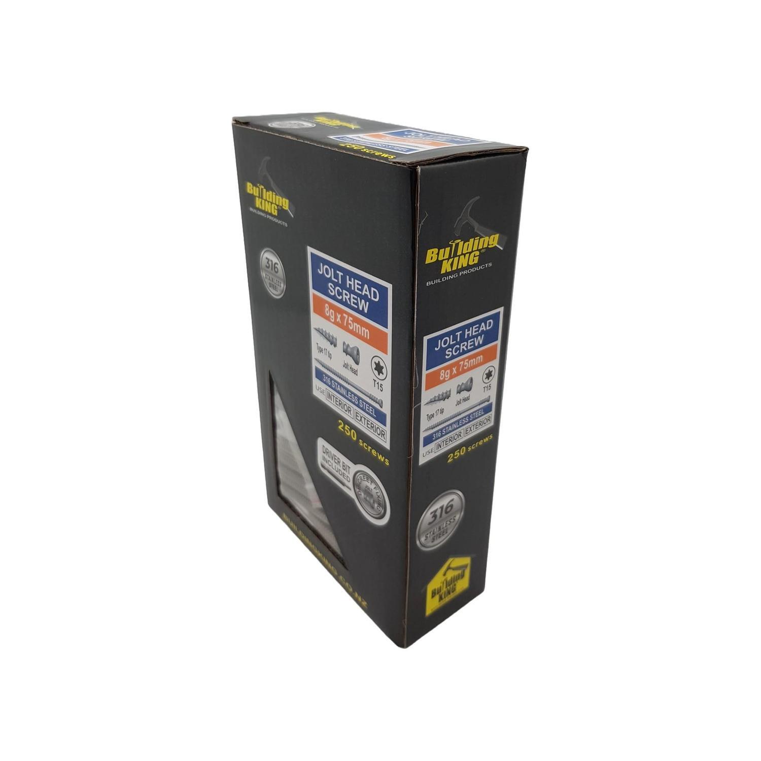 Jolt Screw 8G x 75mm 316 Stainless Steel