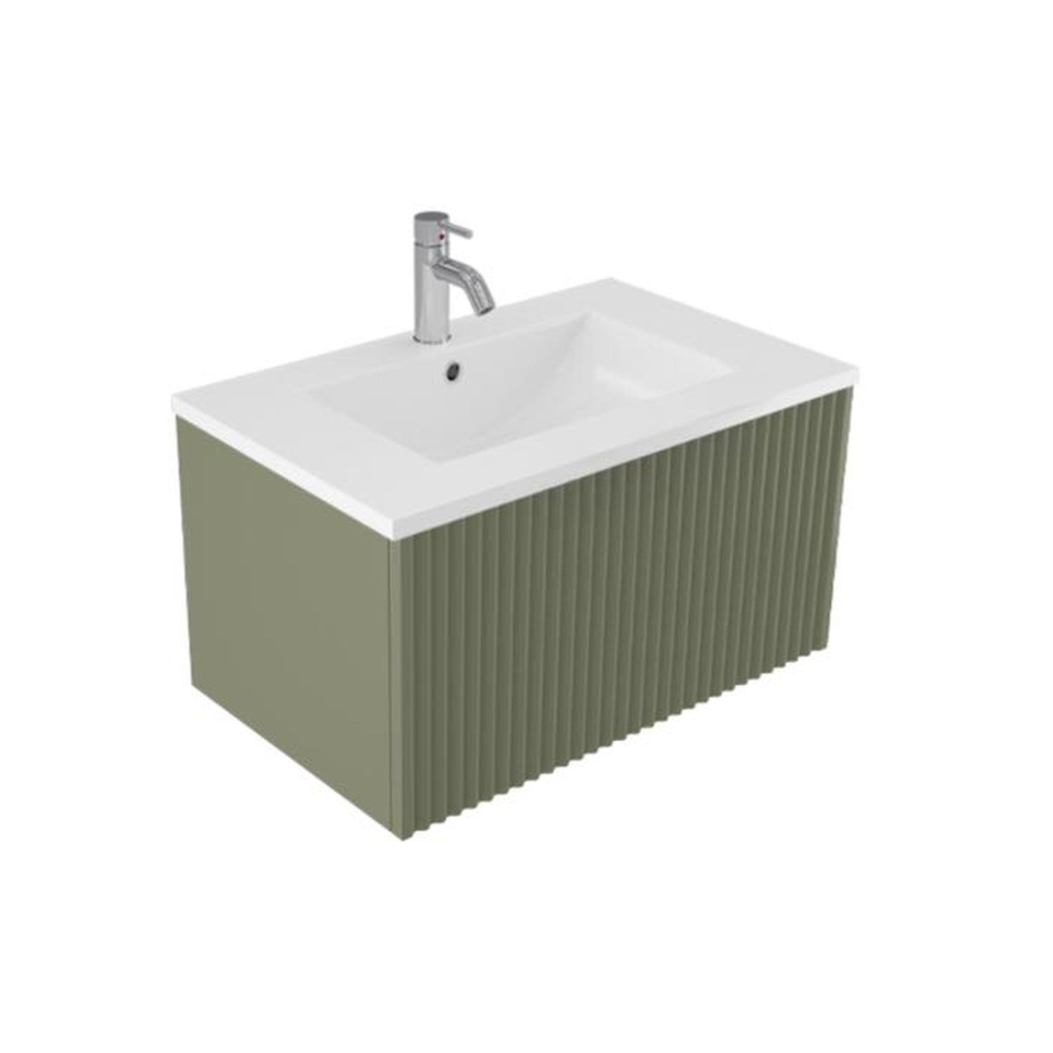Wave Wall Hung Vanity 750mm Muschio