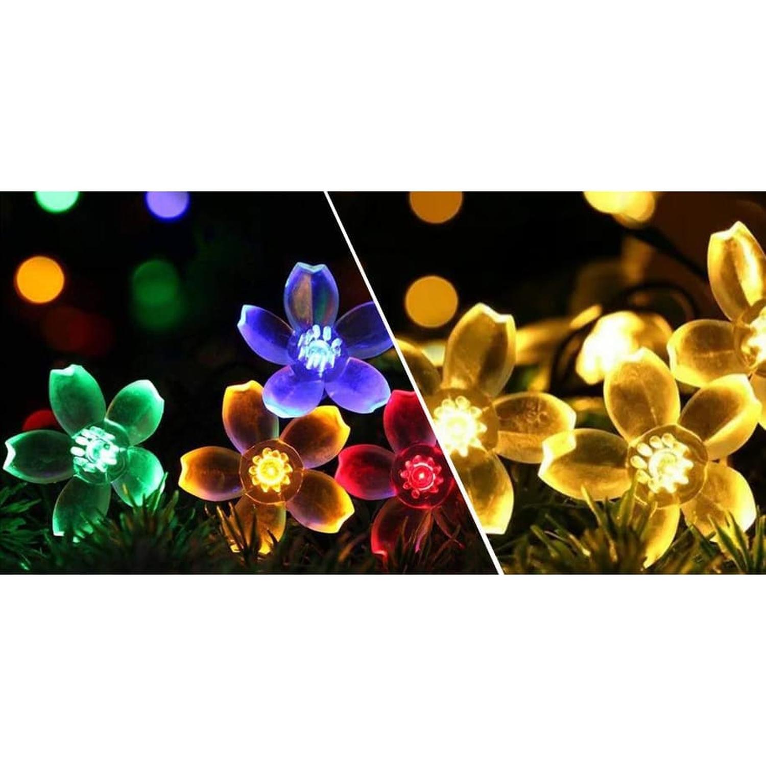 200 Led Flower Solar String Lights Multicolour Or Warm White