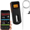 BLUETOOTH WIRED THERMOMETER WITH PROBE 60m Range Black