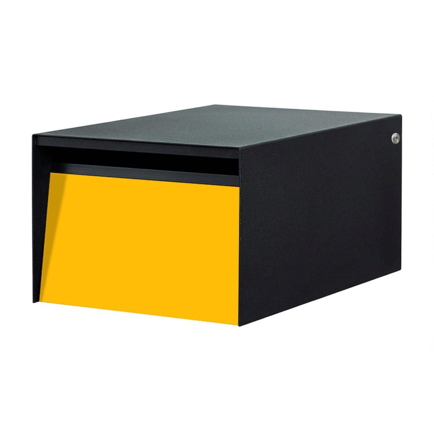 Metal Letterbox  Black/Yellow