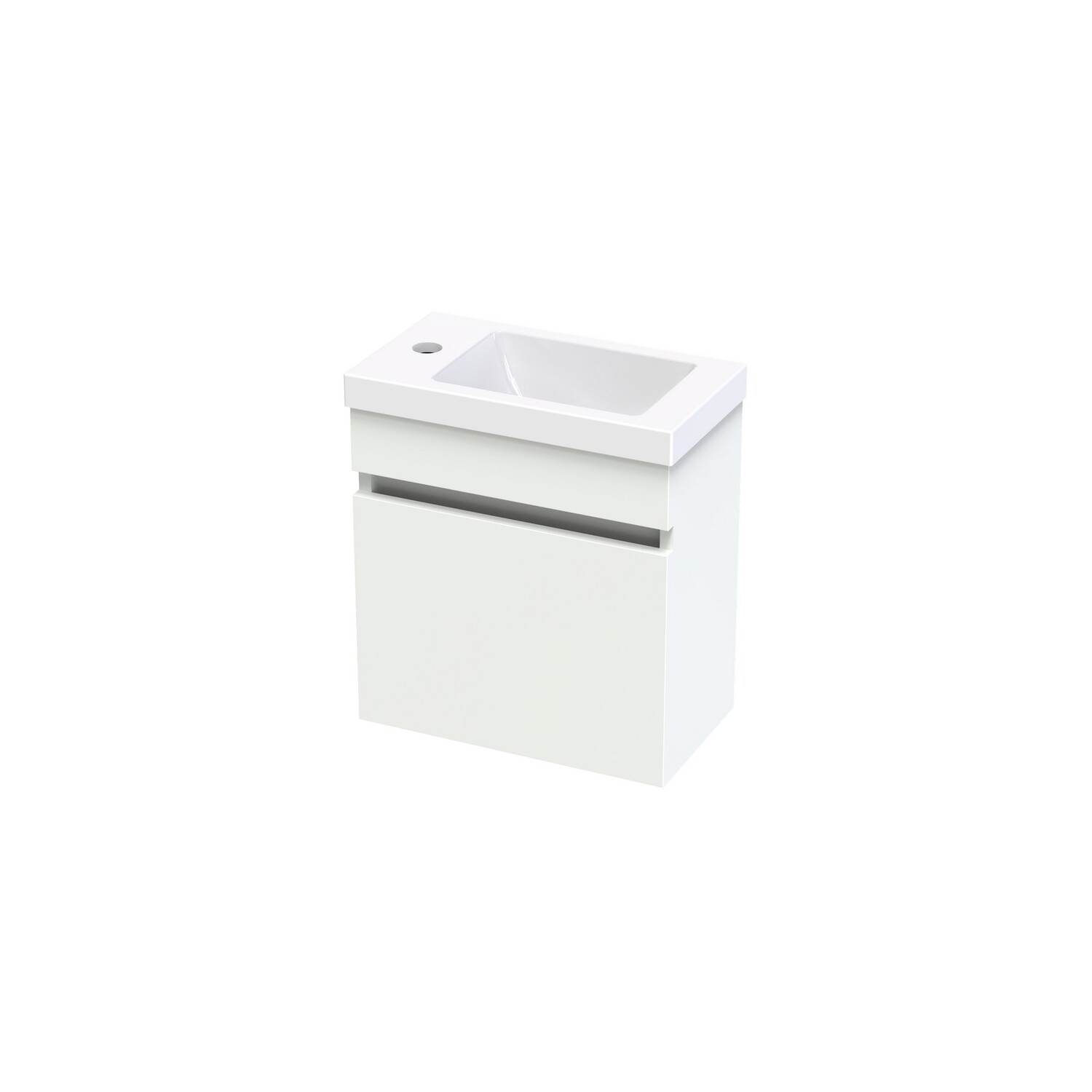 Pacific Rise 400 Wall Left Hinge White Melamine
