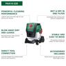 Bosch PAS15-220 1200W Wet Dry Vacuum Cleaner Set 15L Stainless Steel 220m Bar Incl: Extension pipes, Suction Hose + Handle, Floor Nozzle, Crevice Nozzle, Vac Fleece Bag, Flat Pleated Filter, Universal Adapter