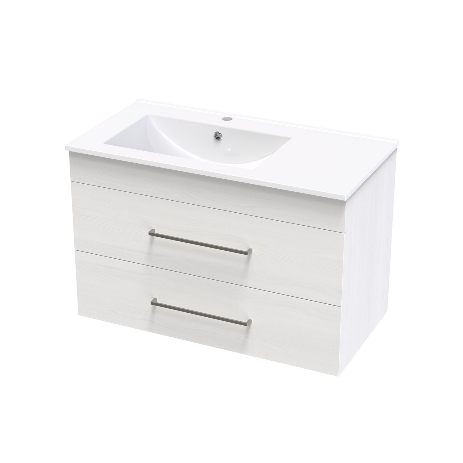 Cashmere Valley 900 Left Hand Bowl Double Drawer Wall Colour