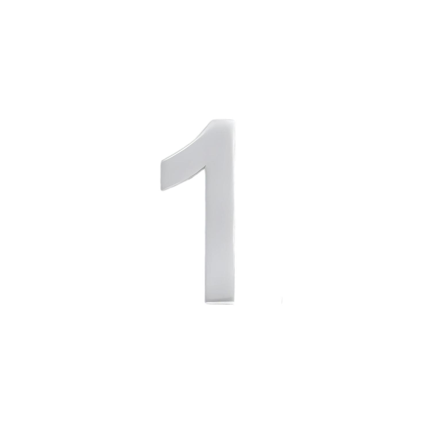 Adhesive Stainless Steel Numeral #1 50mm