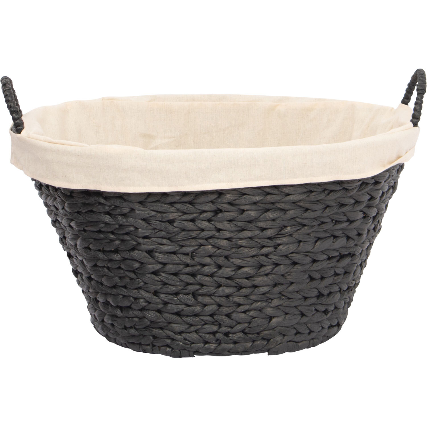 Woven Laundry Basket H: 260mm, W: 500mm, D: 400mm Black