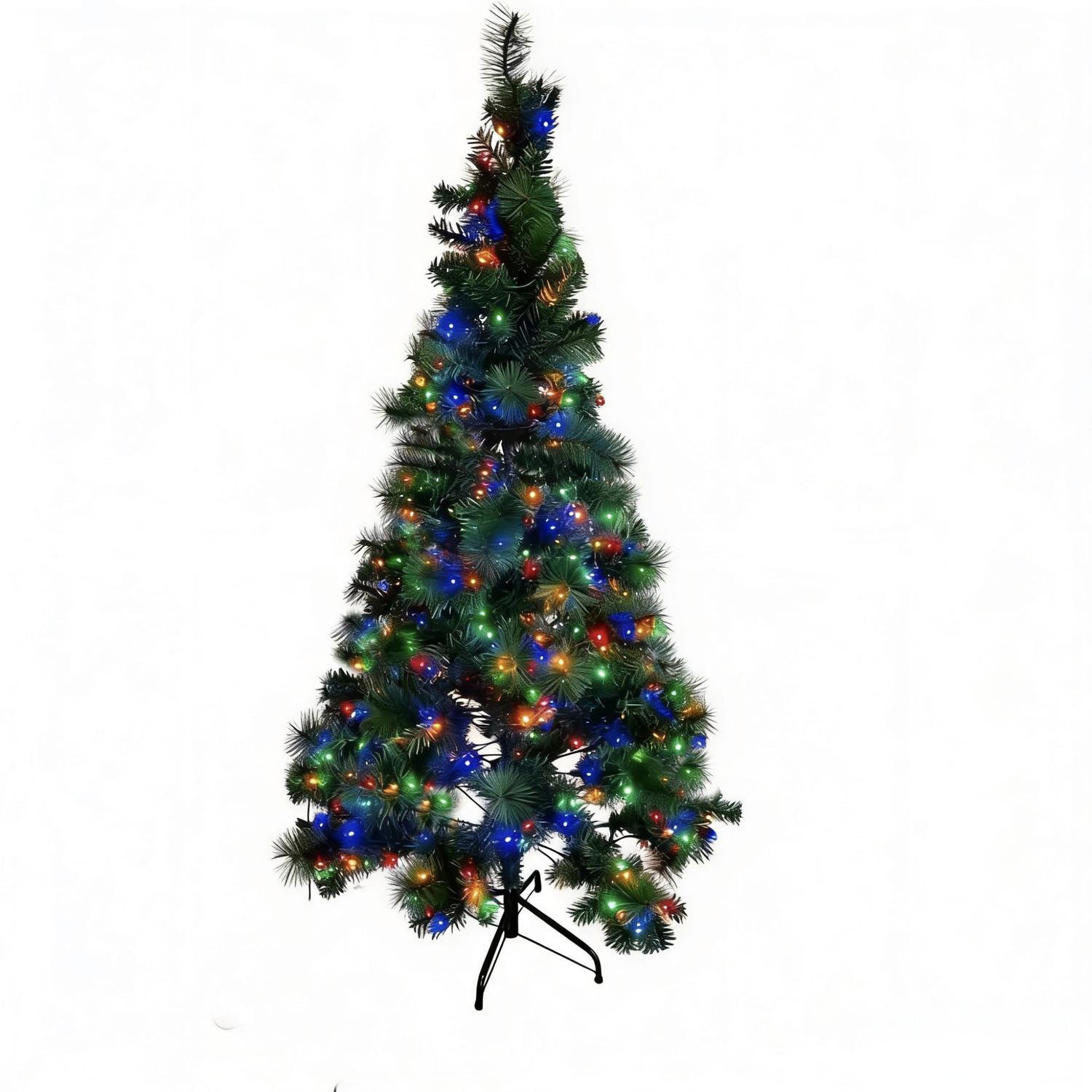 Pre-Lit Christmas Tree 1.8m Multi-Colour and Warm White