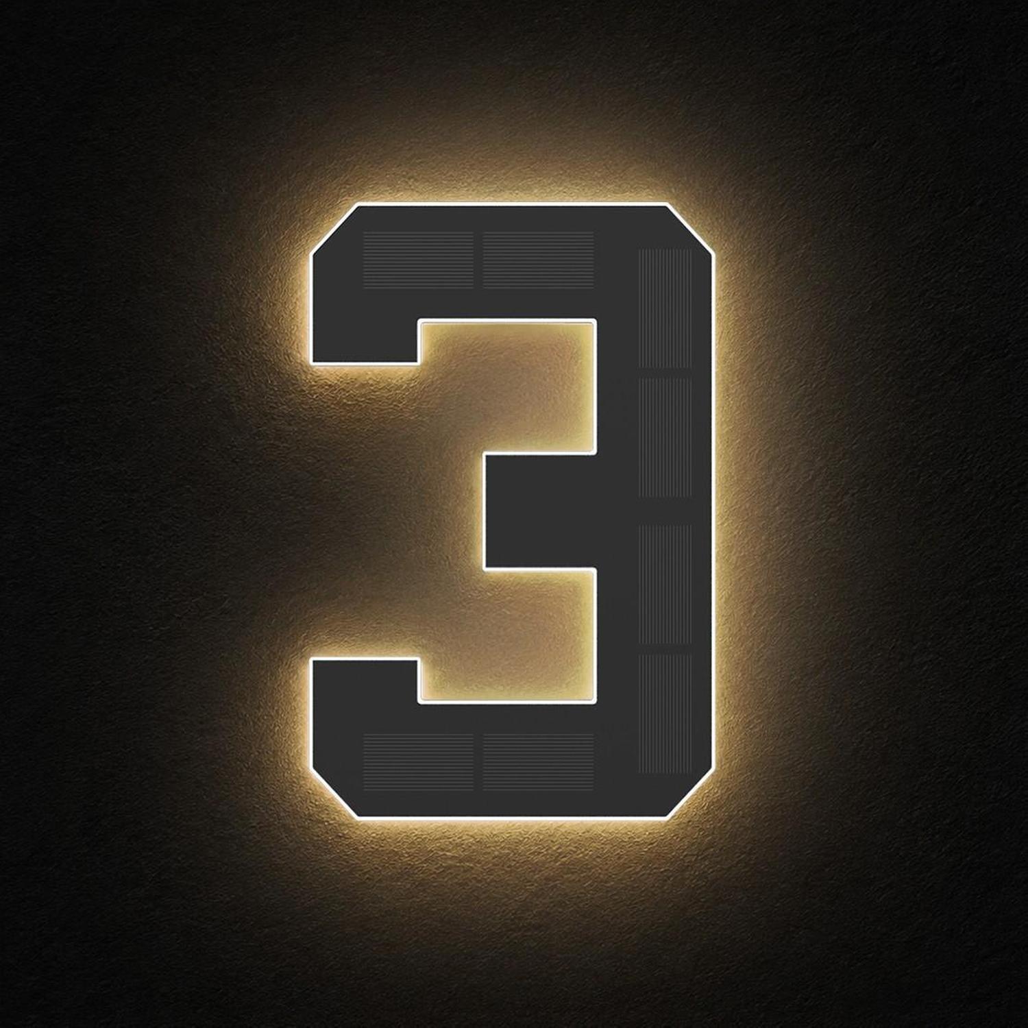 StreetGlo Solar Illuminated Number - Three