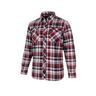 Open Front Brushed Cotton Shirt 3X Black/Red