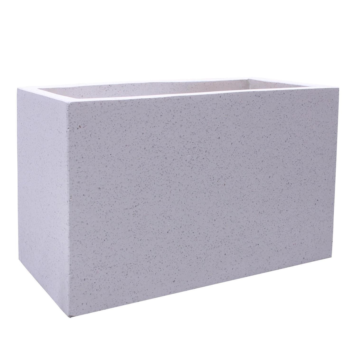 Terrazzo Trough Pot L White