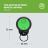 Two Button Keyring Garage Remote  Green