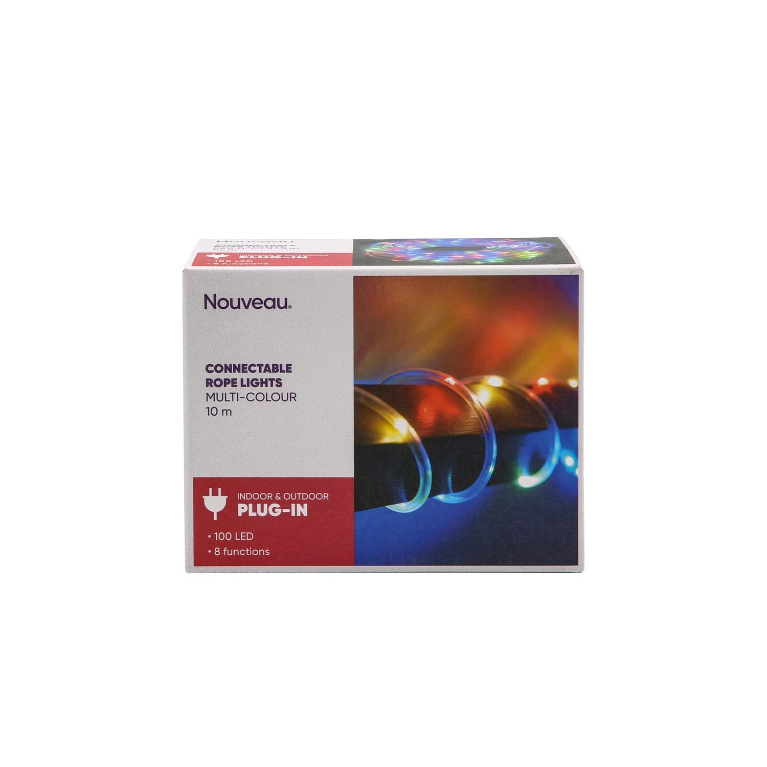 Rope Light Connectable Lighted wire length: 10m / Low Voltage Multi Colour