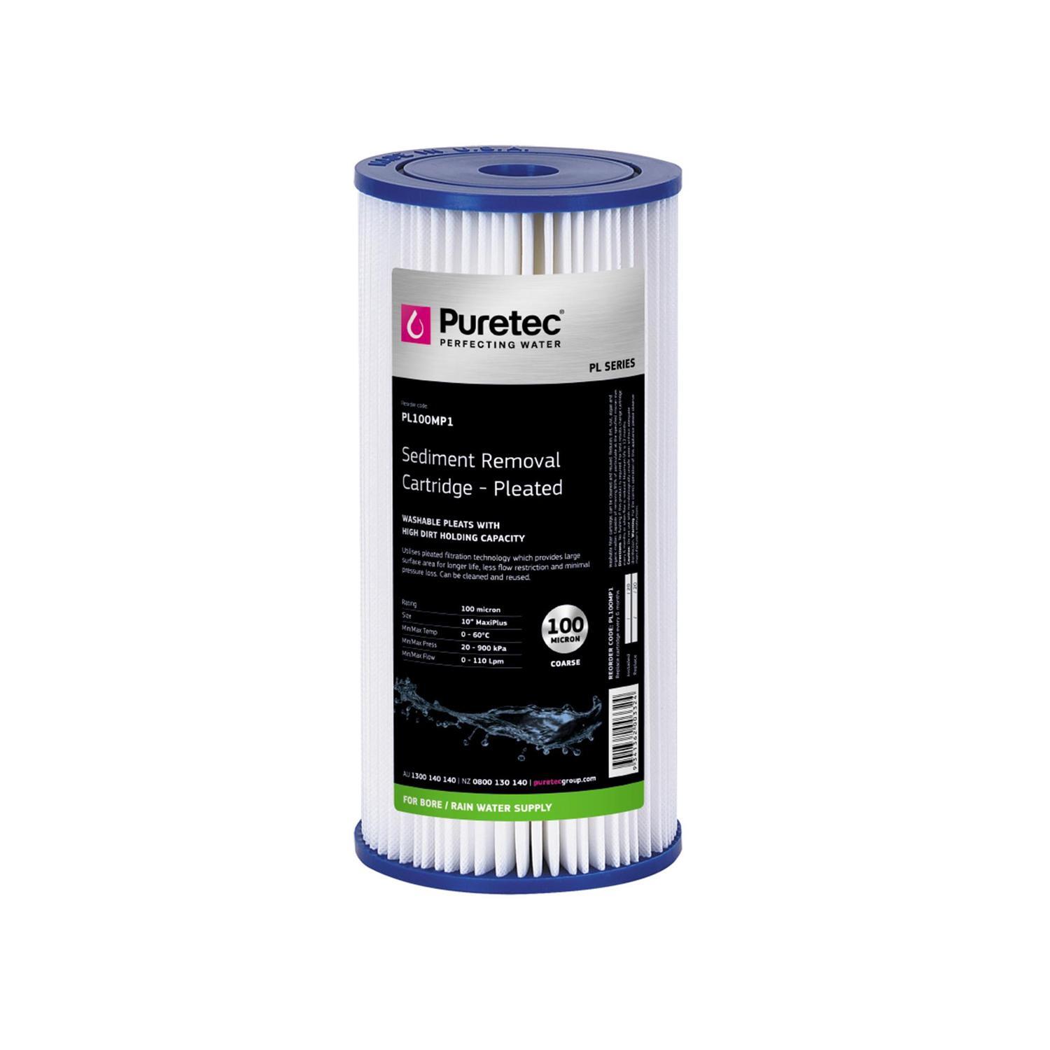 Pleated PL10MP1 Water Filter Cartridge 10 inch Large White