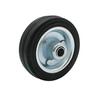 Rubber Tyred Steel Centered Wheel  80mm Black