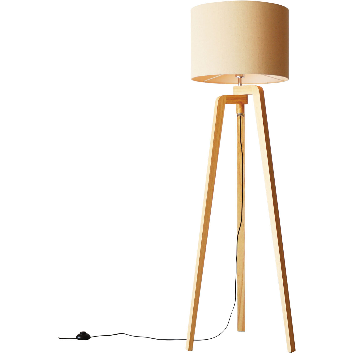 Floor Lamp Tripod Natural Timber