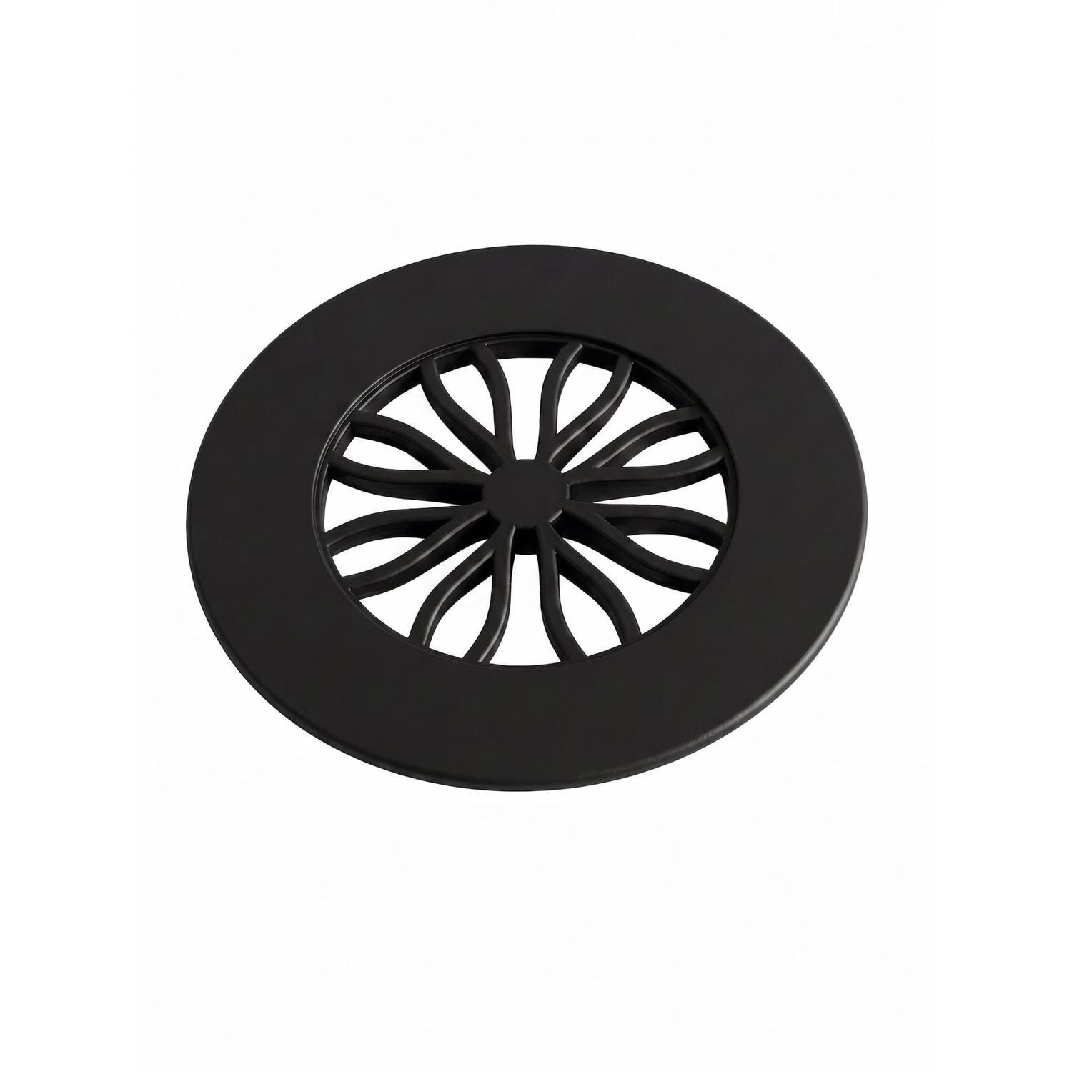 Shower Waste Flat Lid Matte Black  Matte Black