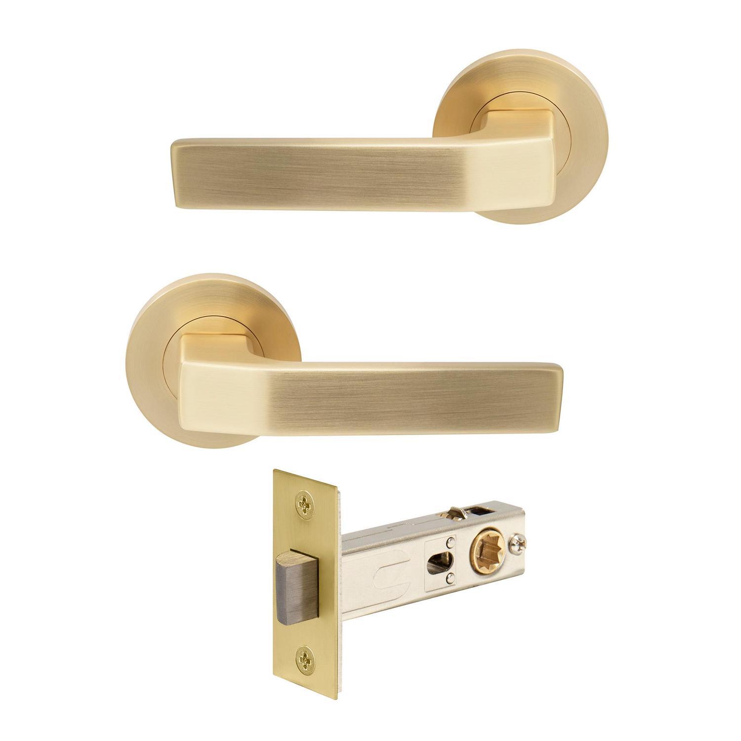 Qube Passage Set - Matt Satin Brass