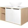 Bella Box Wall Hung Vanity 900mm White & Oak