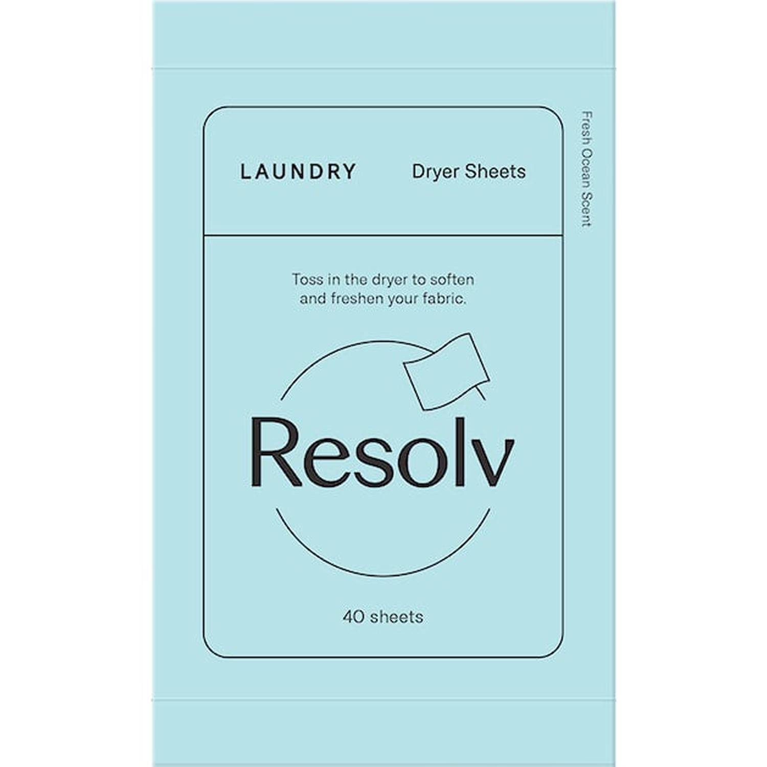 Resolv Laundry Dryer Sheets Fresh Ocean Scent 40pk