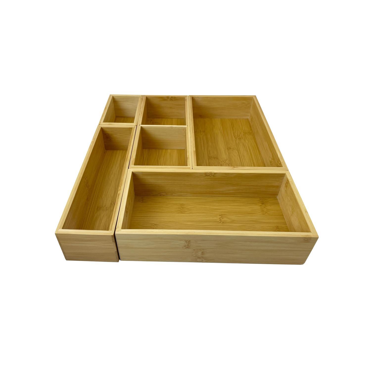 Drawer Organiser Set Bamboo 5 piece