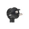 Low Profile 3 Flat Pin Plug Top 10A Black