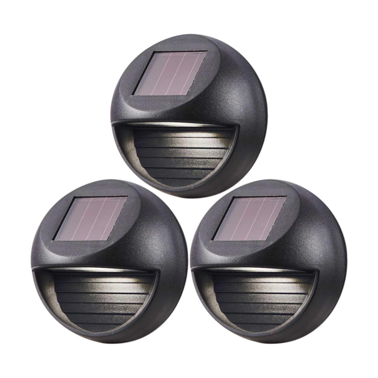Solar fence disc light 3 pack