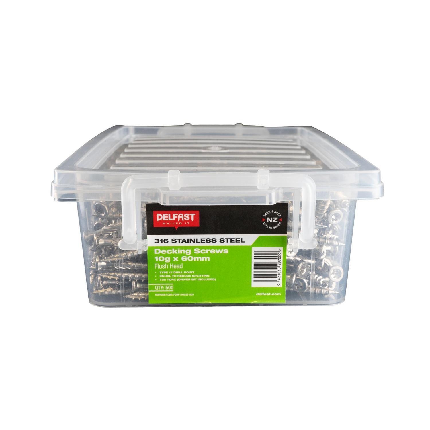 Decking Screws 10g x 60mm Stainless Steel 316