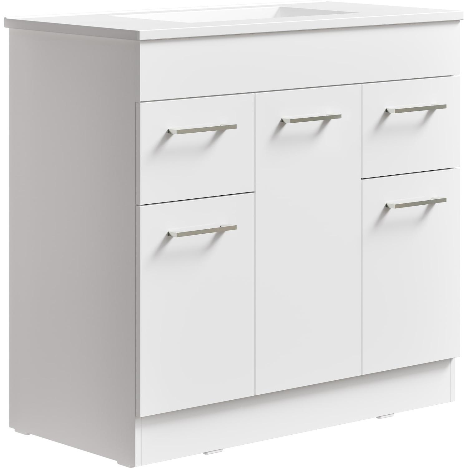 Thin Butler Floor Standing Vanity 900mm Gloss White