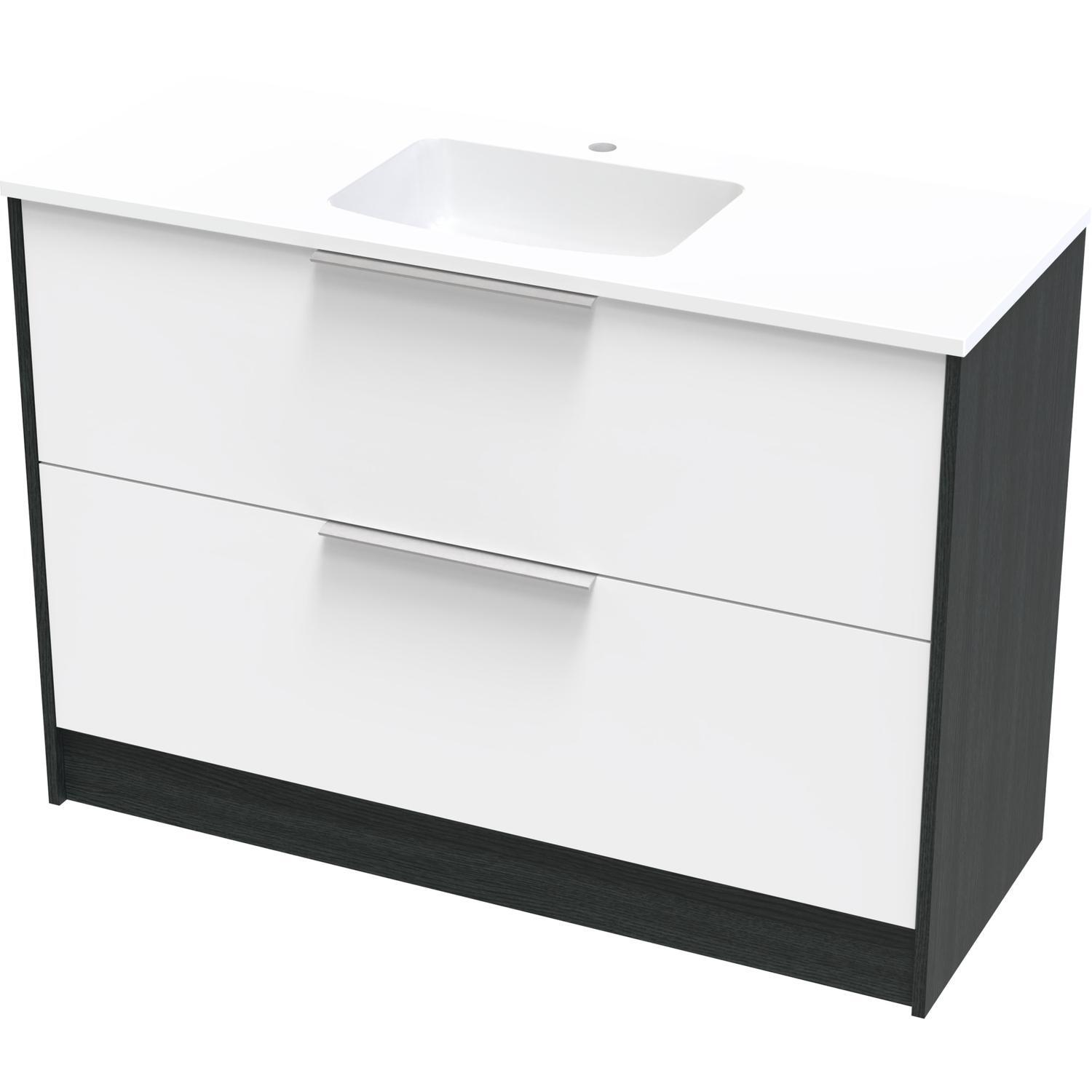 Nikau Grove 1200 Double Drawer Floor Ultra Gloss White/Colour