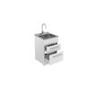 Double Drawer Laundry Tub 555mm White