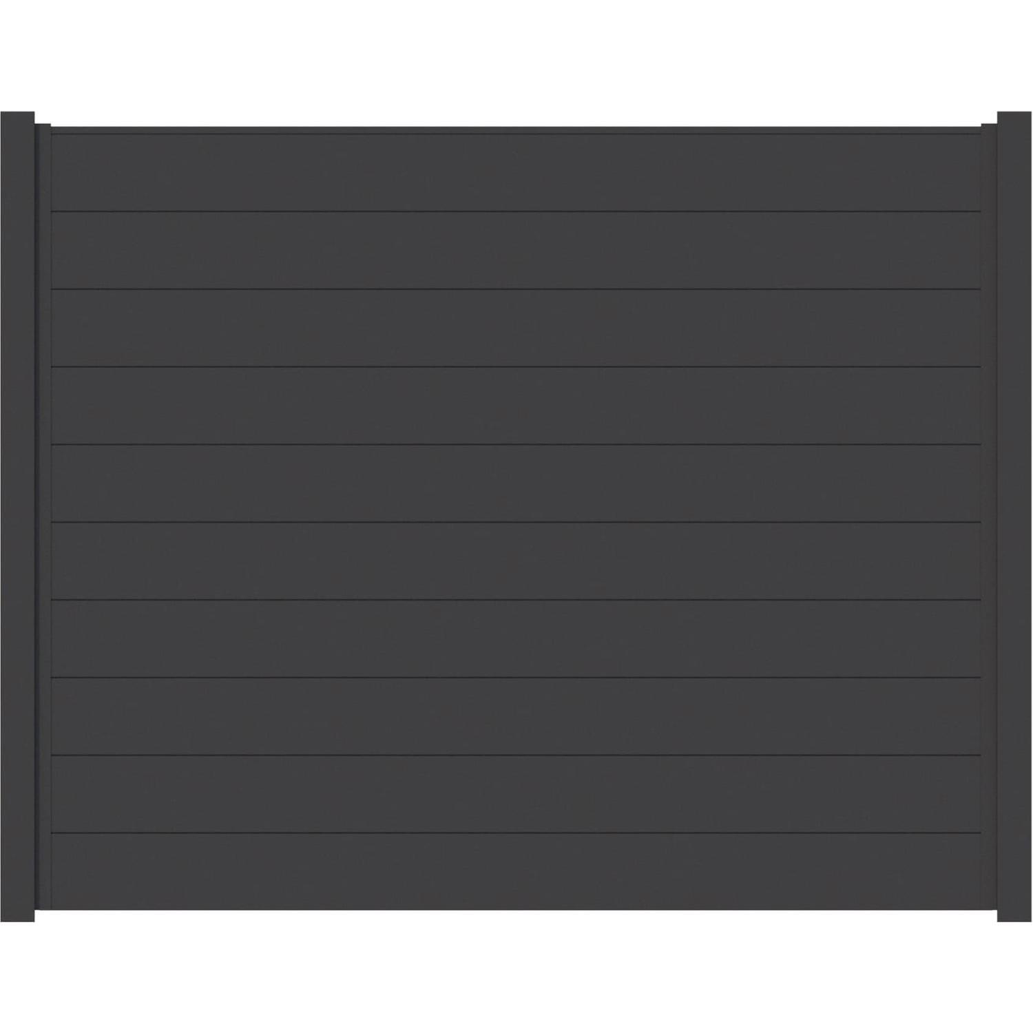 VistaWall Horizontal Solid Fence Panel H: 1500mm x W: 1800mm Black, Thunder