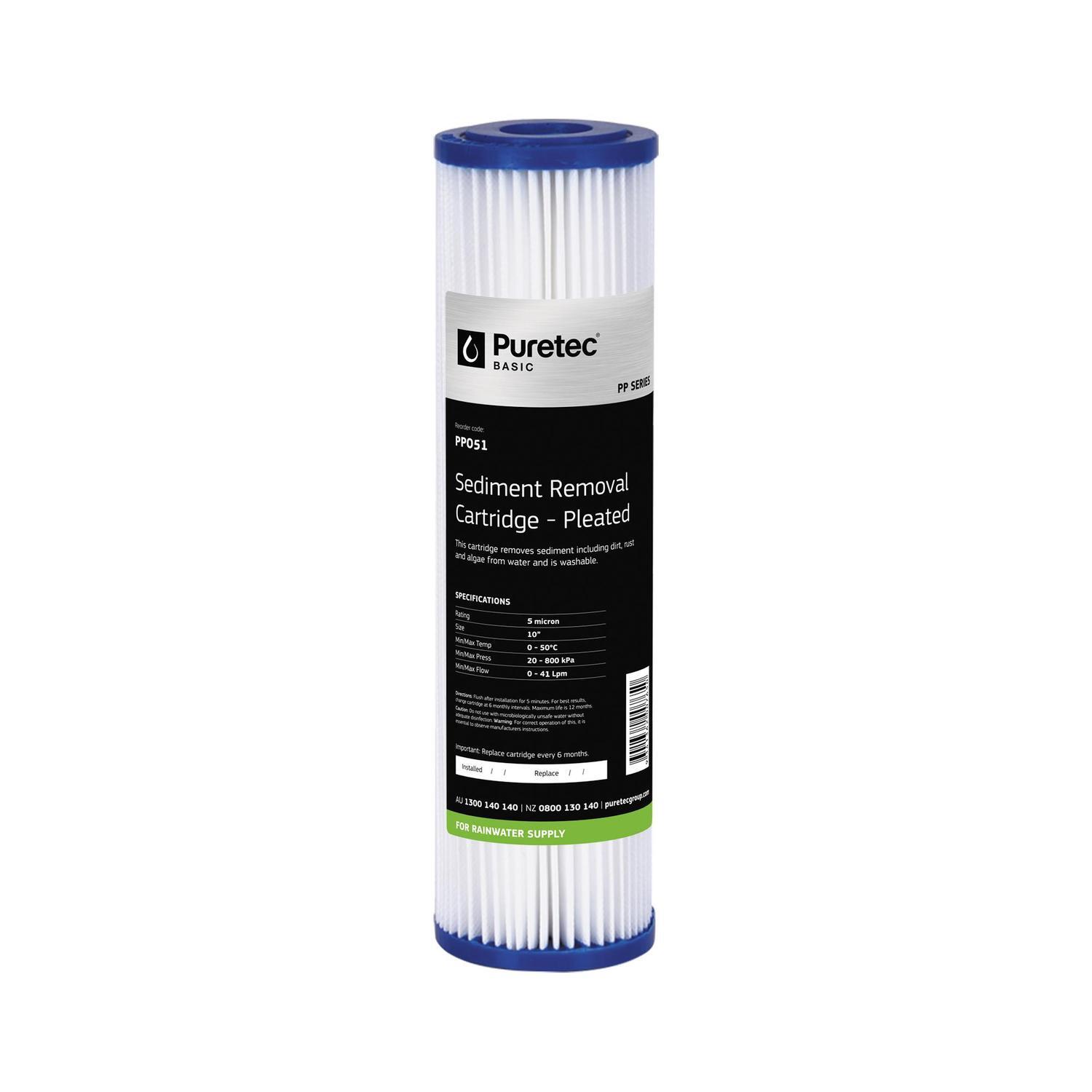 Pleated PP051 Water Filter Cartridge 10 inch White