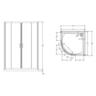 Curved Flat Wall Acrylic Shower Offset Waste 1000 x 1000 x 2015mm White