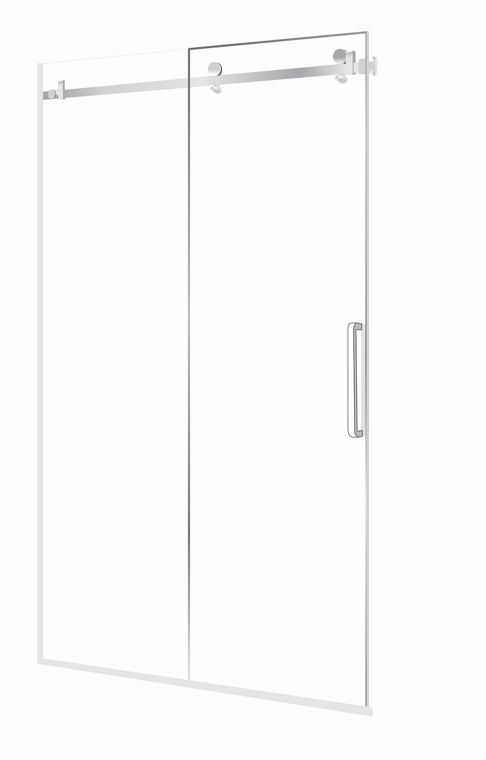 Frameless Alcove Sliding Shower Door Set