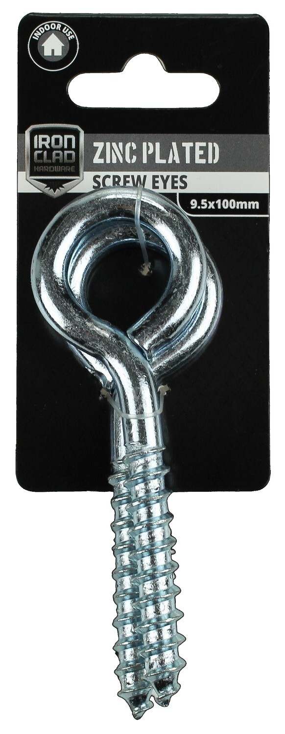 Screw Eye 9.5x100mm Zinc Plated