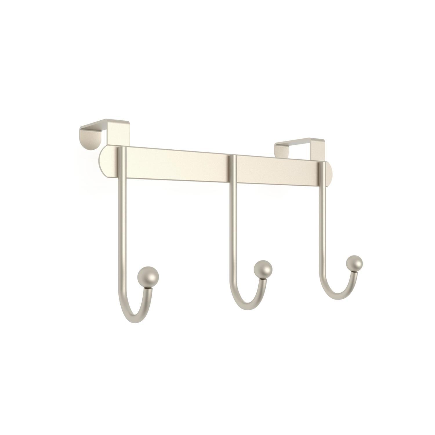 Over the Door 3 Hook Powedercoated Nickel Finish