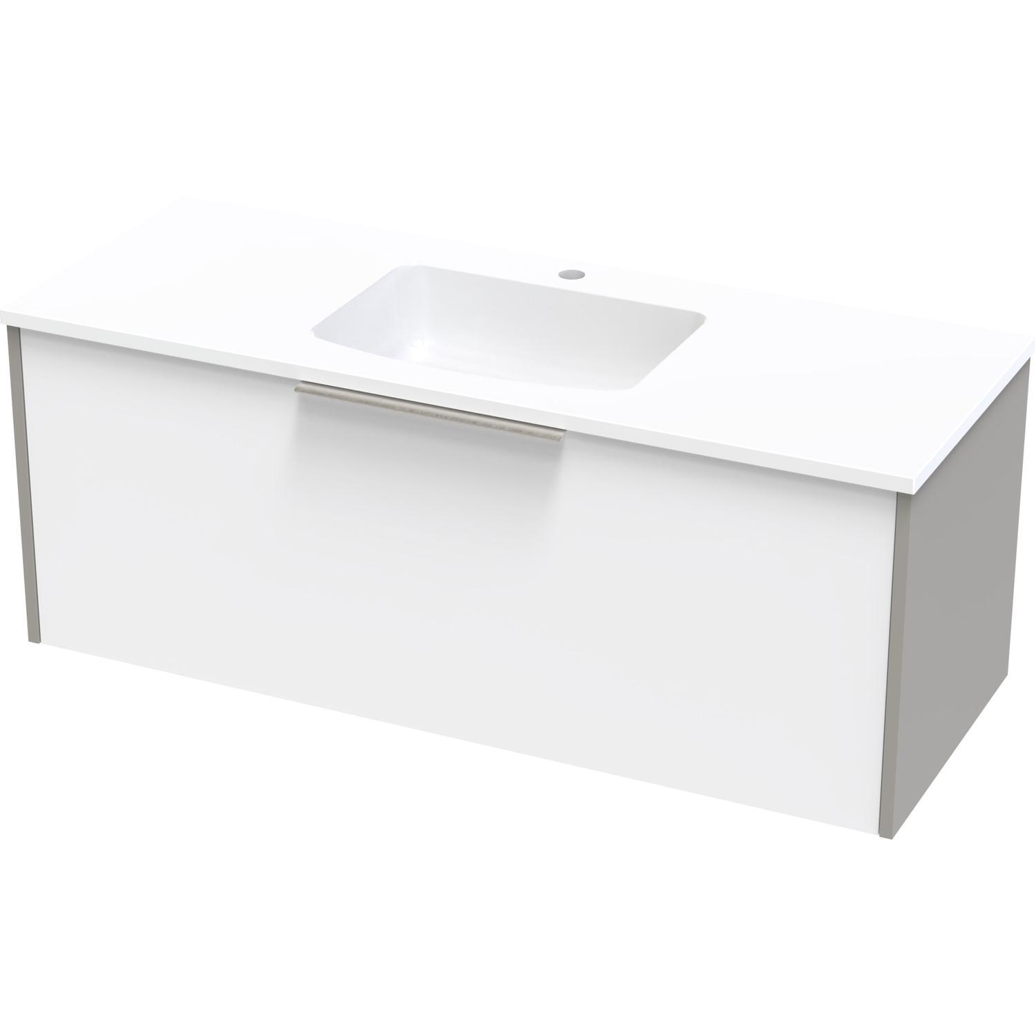 Nikau Grove 1200 Single Drawer Ultra Gloss White/Colour White