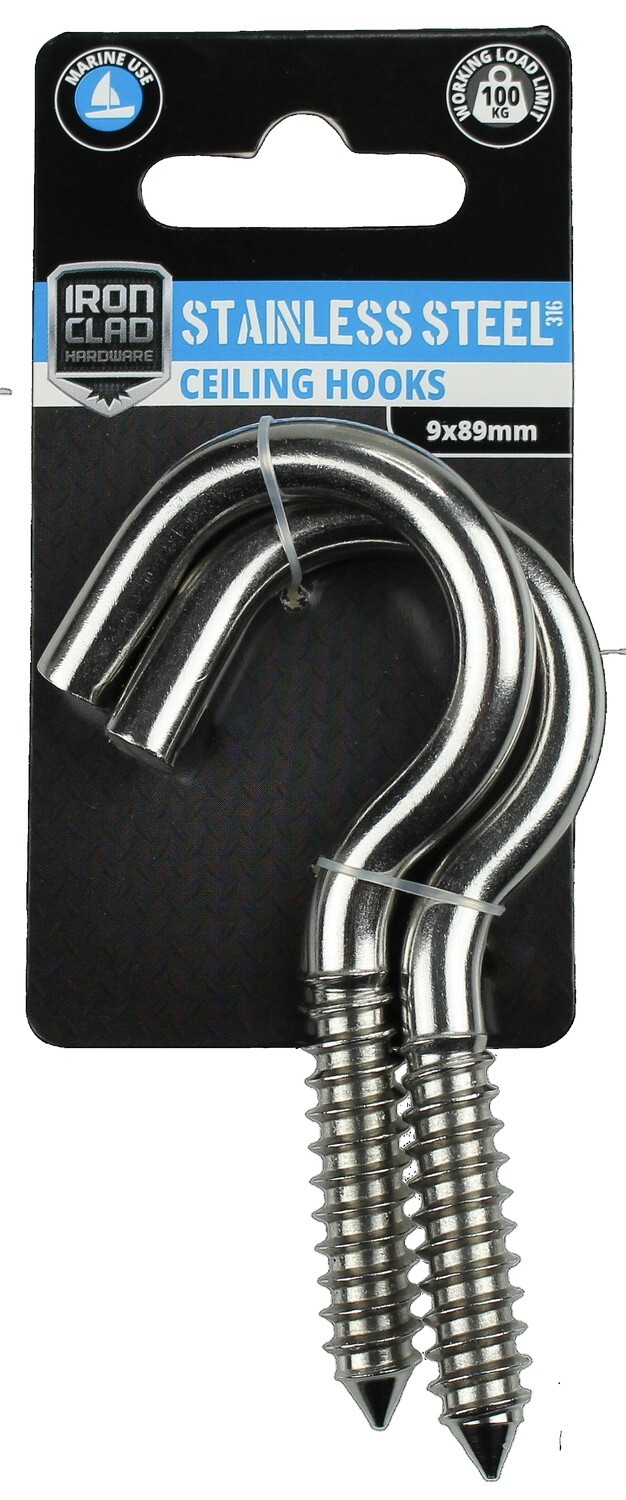 Ceiling Hooks 7.6x89mm Stainless Steel 316