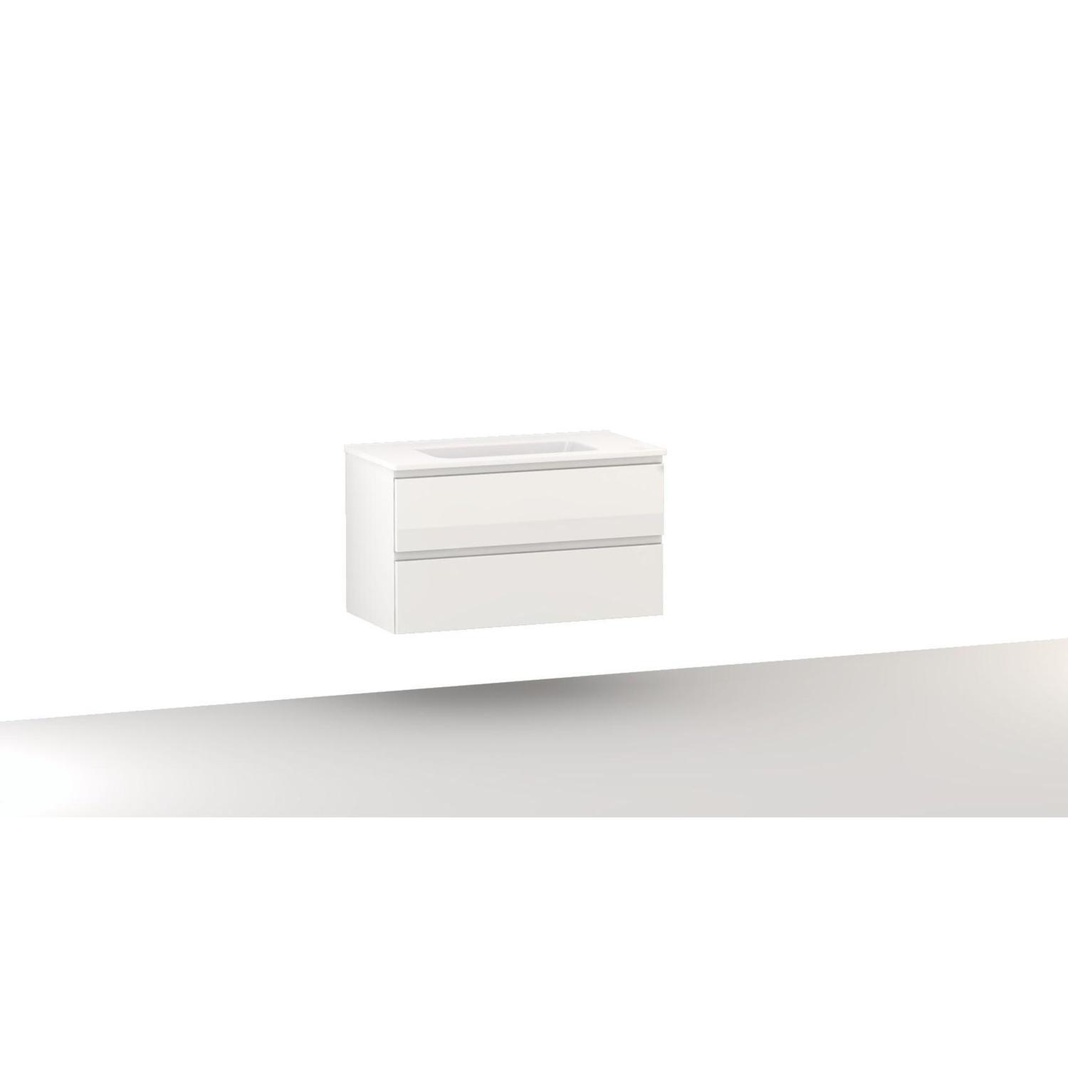 Vanity Combo Wall Hung 750mm Handleless Arctic White