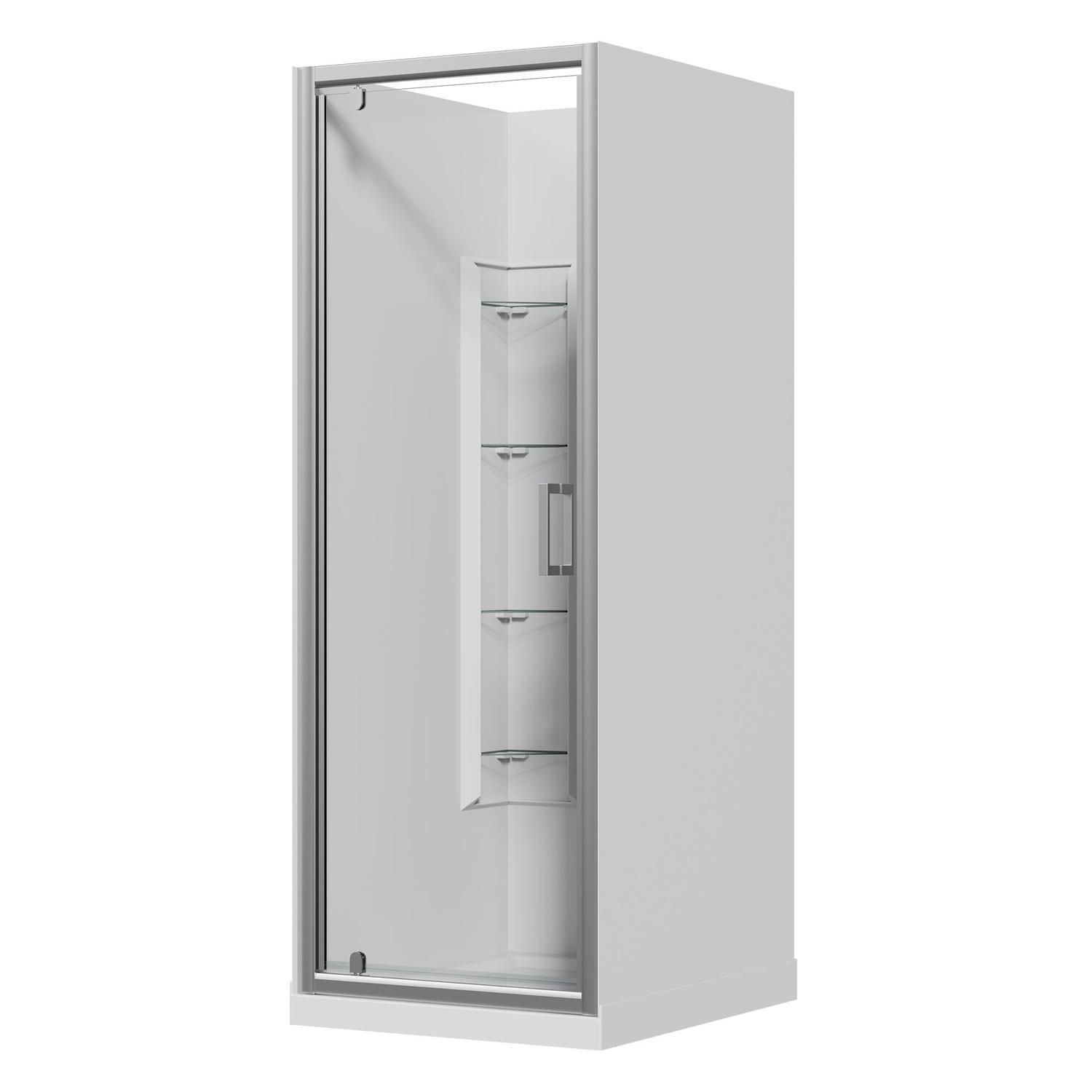 Alcove Corner Mould Acrylic Shower 750 x 900 x 2015mm Chrome