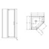 Corner Angle Flat Wall Acrylic Shower 900 x 900 x 2015mm Chrome