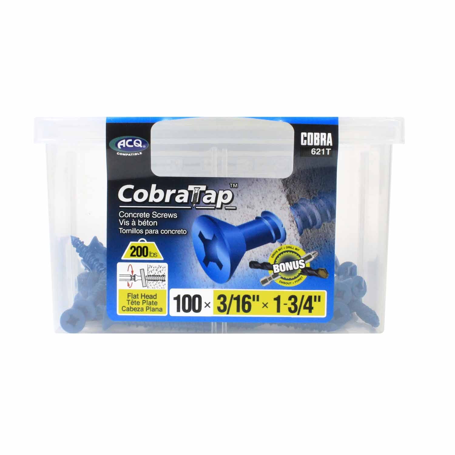 Concrete Screws Countersunk Head Pack Of 100