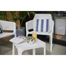 Outdoor Lounge Setting 3 Piece Seats 2 White