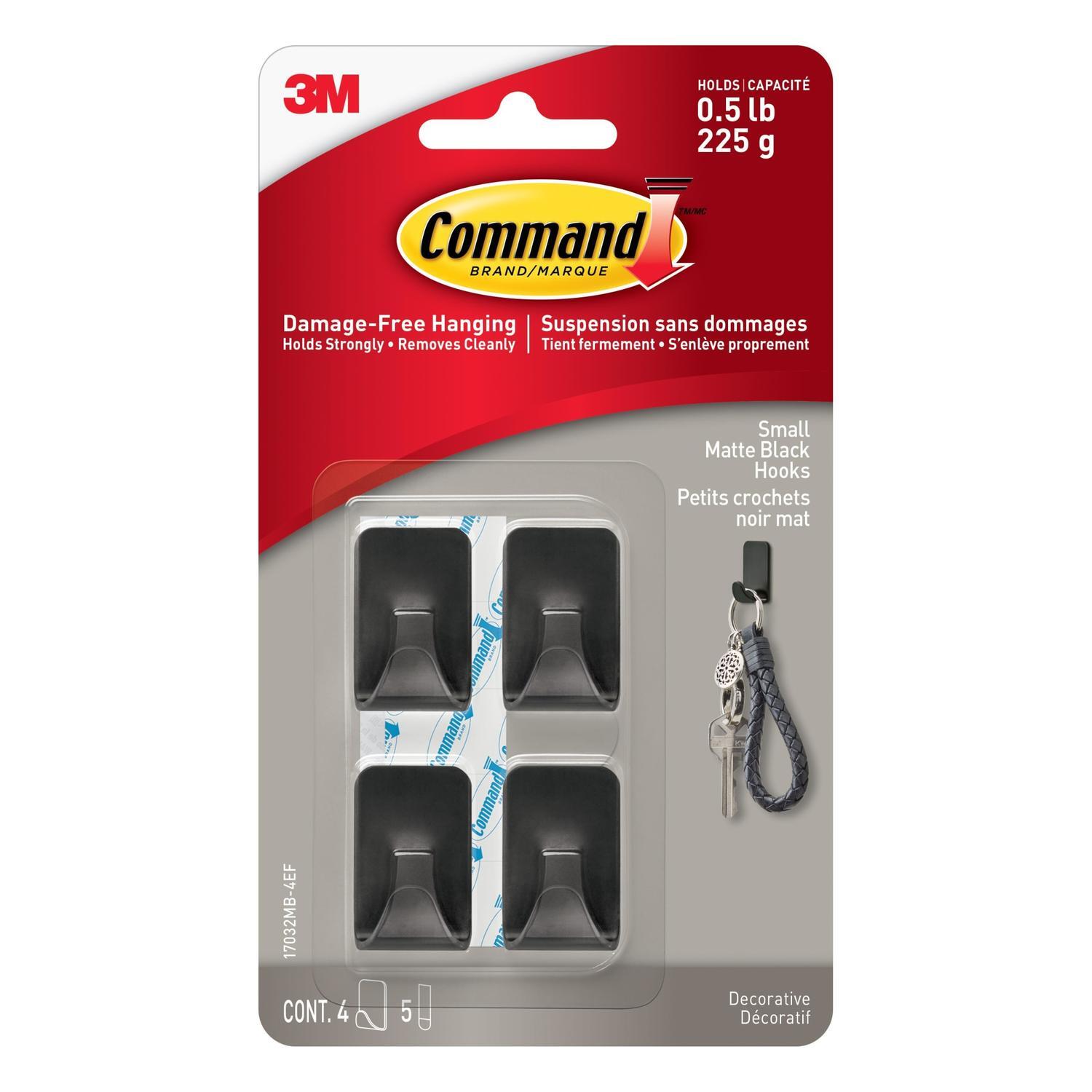 Hook Adhesive Remove Small Black 4PK