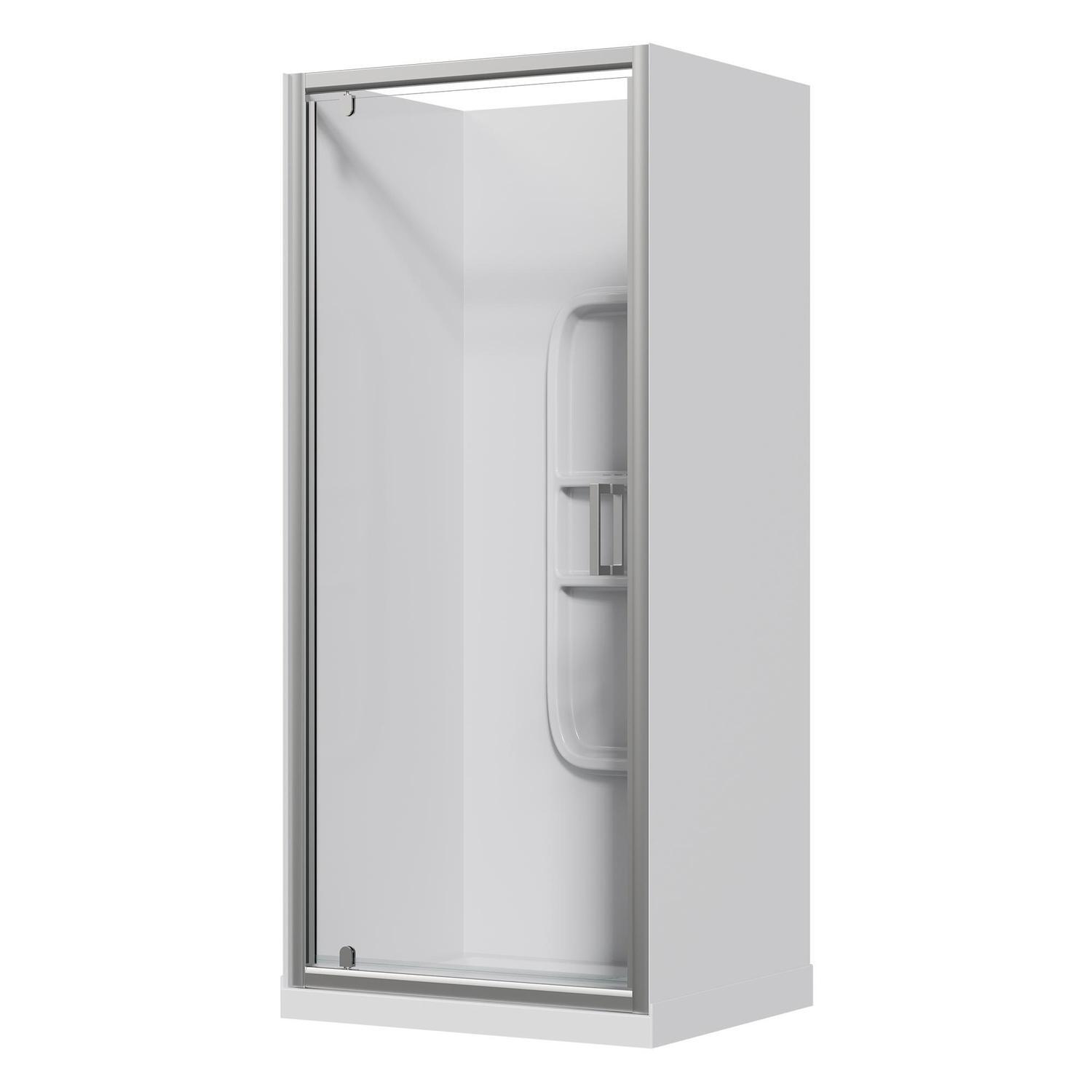 Alcove Side Mould Acrylic Shower 750 x 900 x 2015mm Chrome