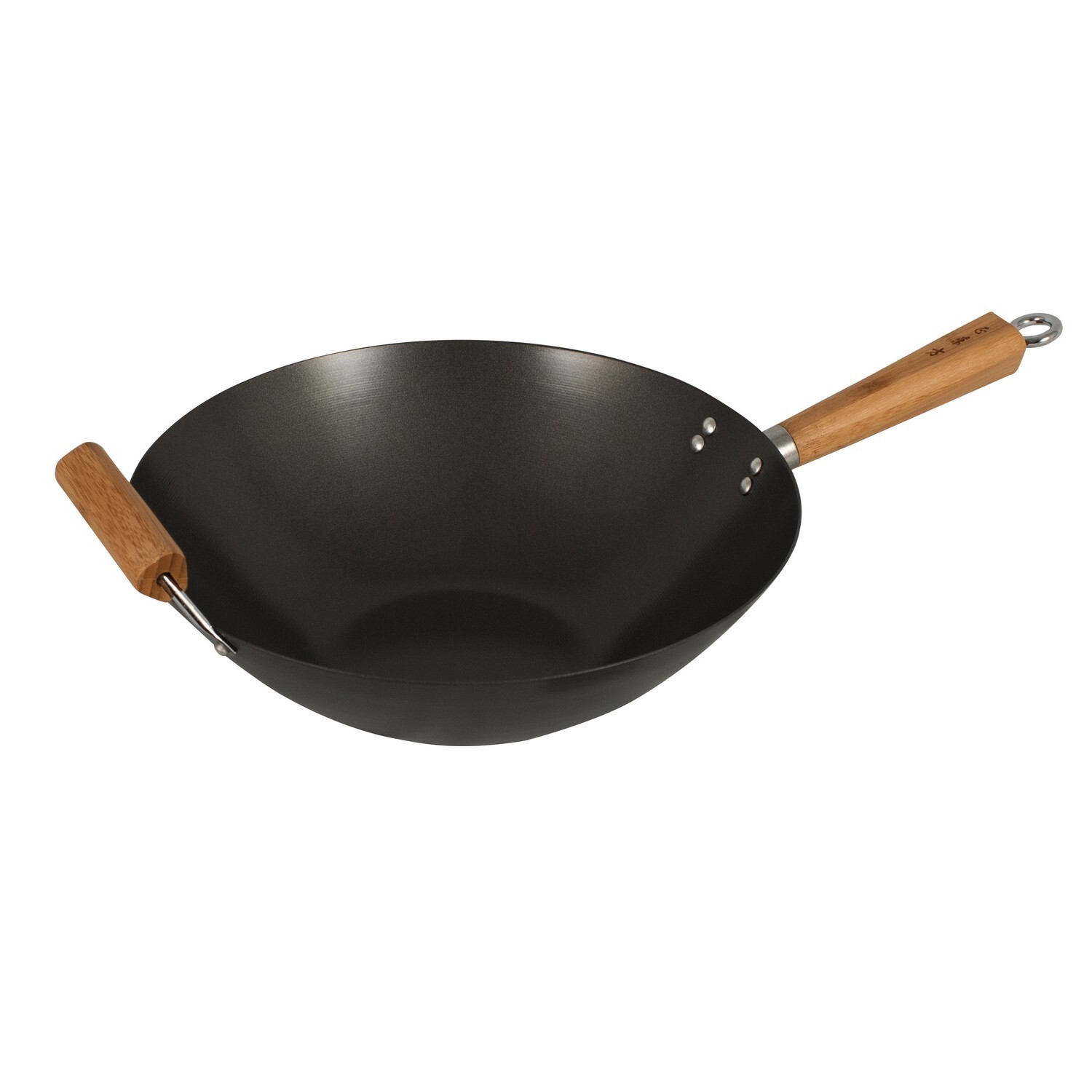 Non Stick Wok With Bamboo Helper Handle